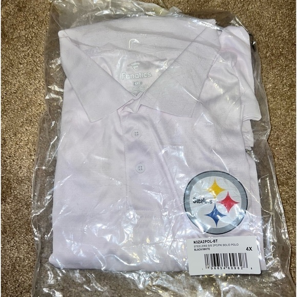 NWT Fanatics Pittsburgh Steelers Fanatics Branded Solid Polo White Size 4XL - Picture 3 of 7